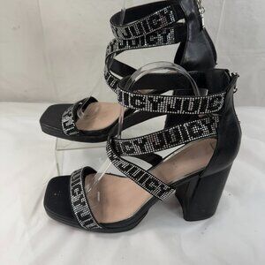 Juicy Couture Black Macarena Block Heel Strapy Handle